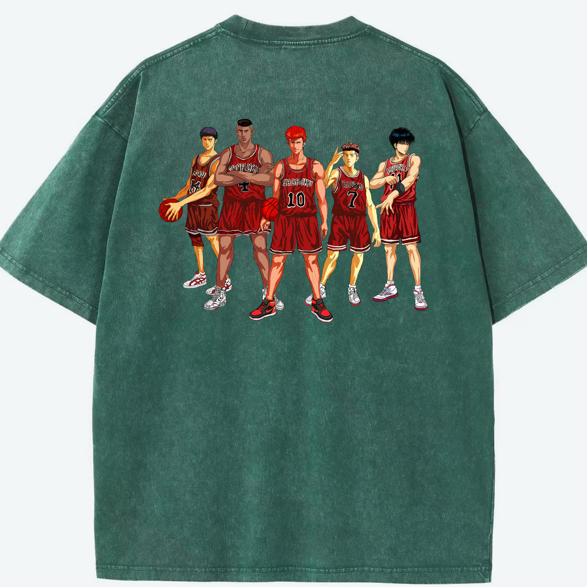 （画像用） SLAM DUNK／スラムダンク 綿100% ヴィンテージ風 半袖Tシャツ（背面プリント）